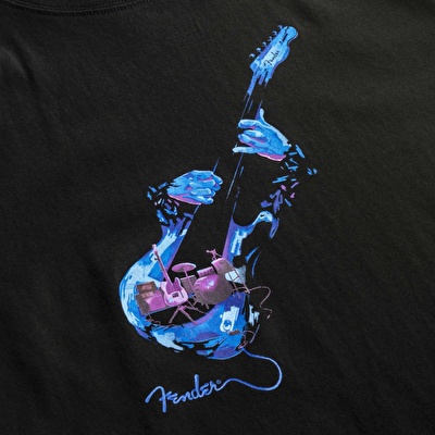 KAFT X FENDER X ZUHAL Neon Stage - Tar - Tasarım T-Shirt - Unisex